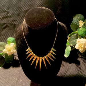 14” Gold Jagged Necklace. Statement Piece 4 Sure! 3” Extender